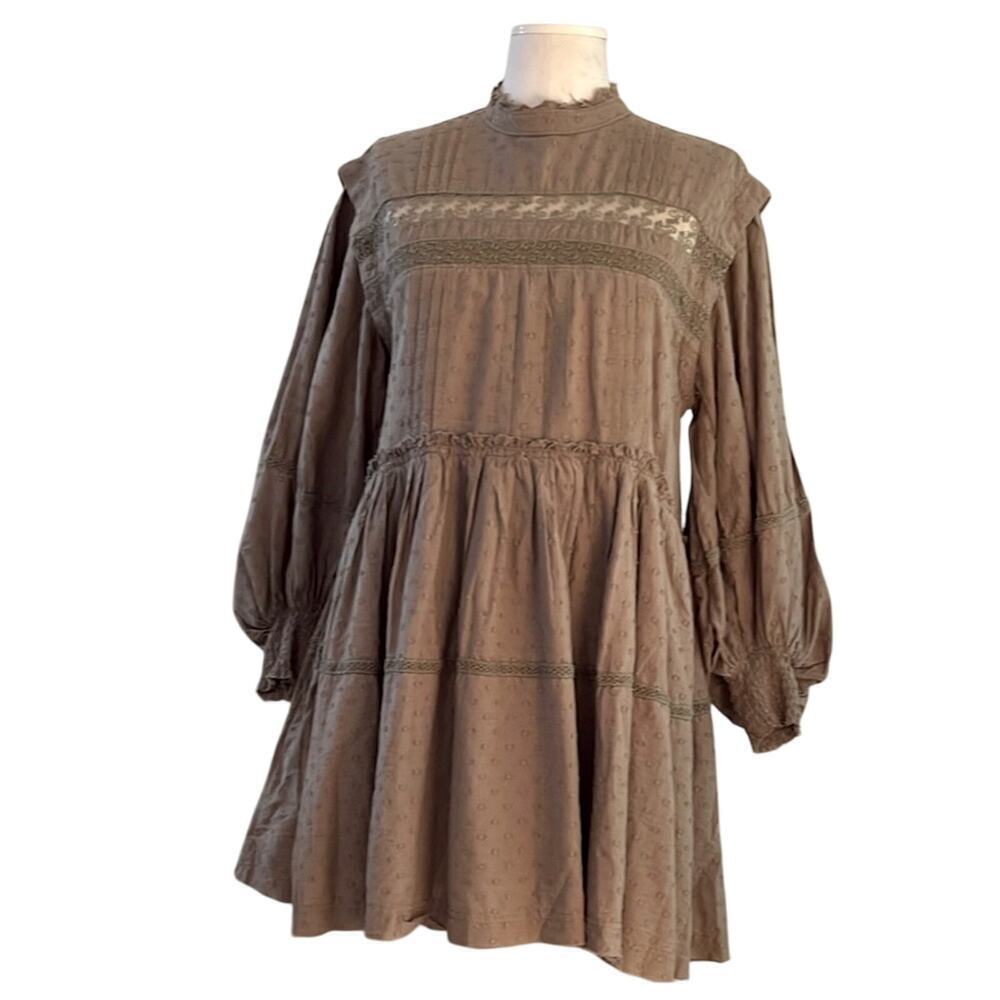 *NWT* Anthropologie Pilcro Long-Sleeve Mock-Neck Swing Mini Dress | Size XS